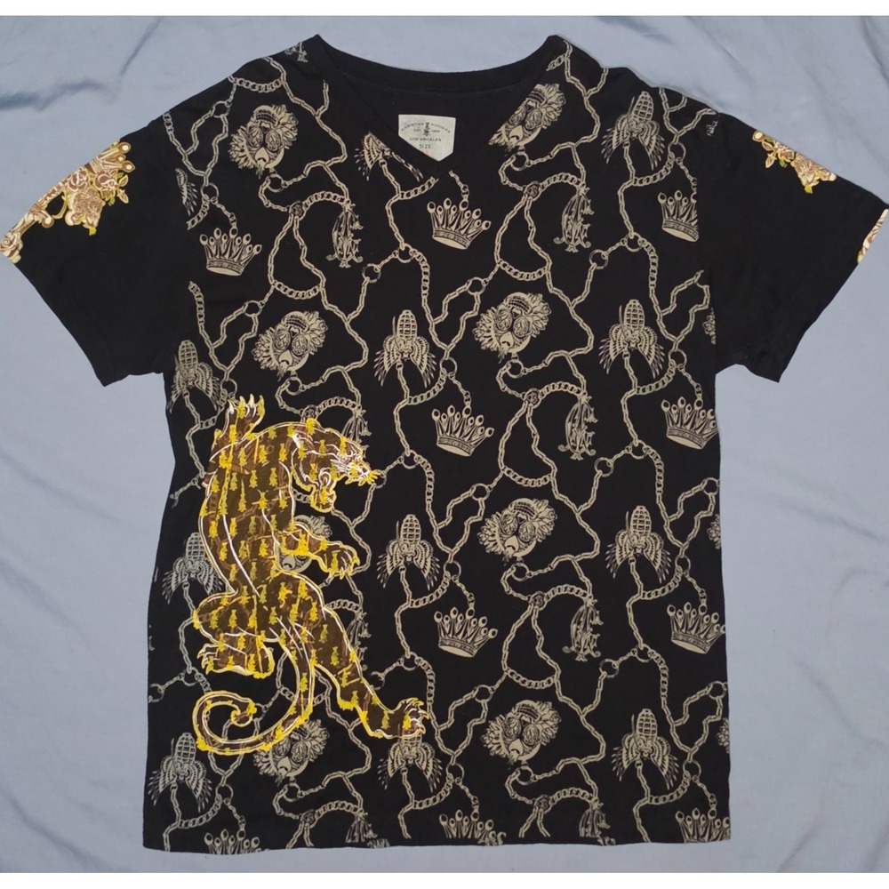 Vintage Christian Audigier AOP‎ Panther T-Shirt Rare Authentic Size XL Y2k 2000s